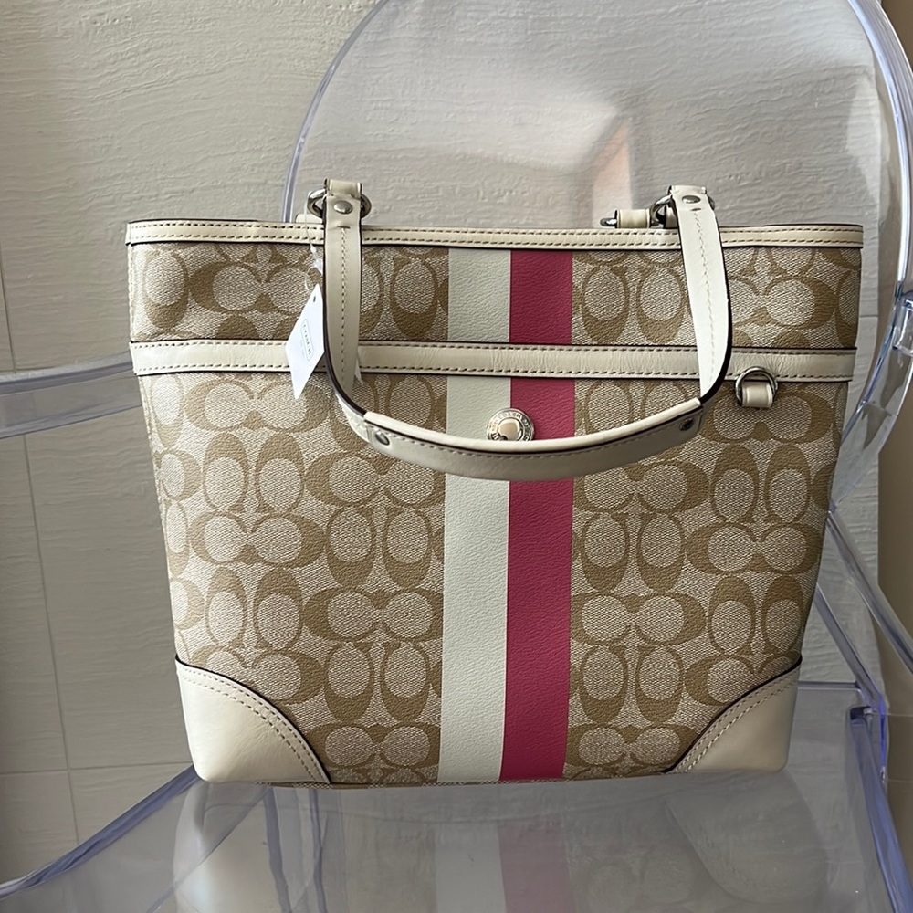 NEW Coach Monogram Canvas Tote